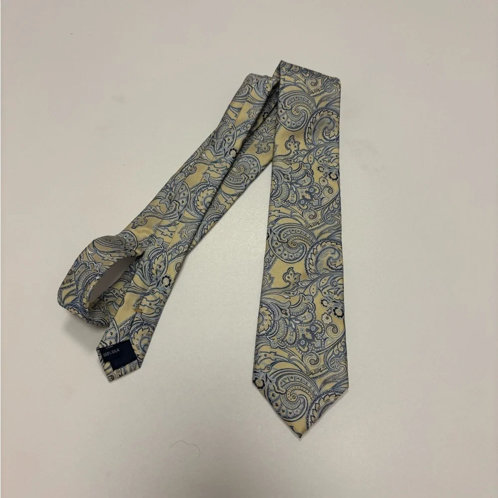 Nautica Men’s Paisley Silk Tie Blue Yellow Classic Formal